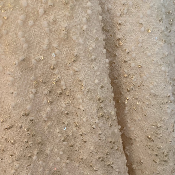 White and Gold Fit and Flare Dress - Picture 4 of 4